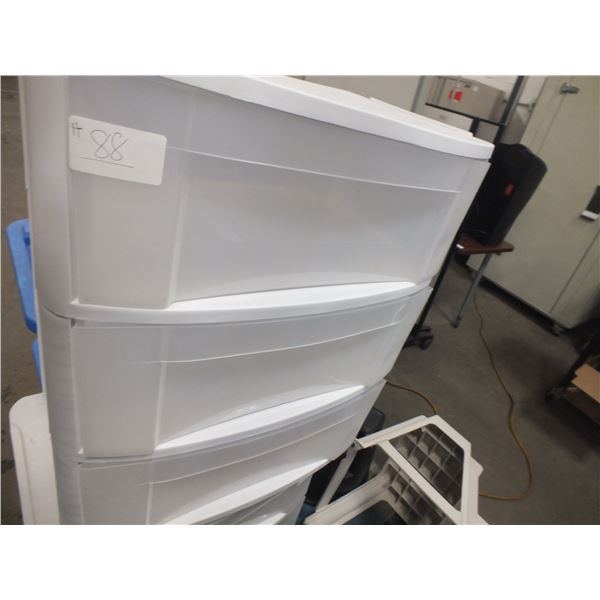 Two Plastic 3 Drawer Organizers