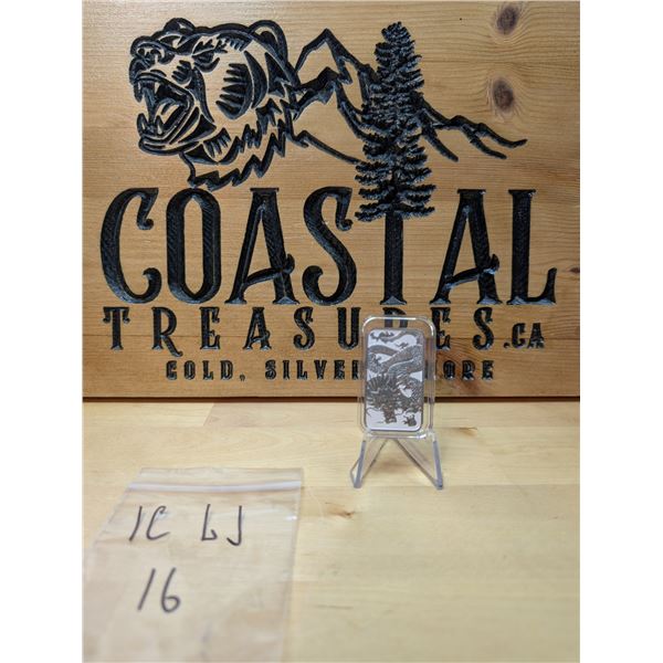 Lot 16-1) 1 oz 2022 Dragon rectangle coin