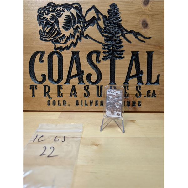 Lot 22-1) 1 oz 2022 Dragon rectangle coin