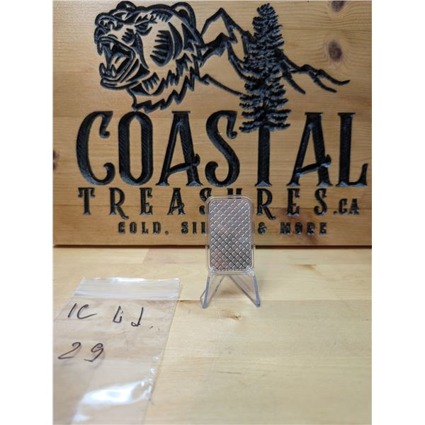 Lot 29-1) 1 oz Ingot Silver Bar