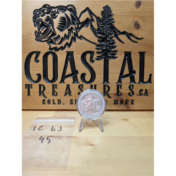 Lot 45-1) 1 oz Genghis Khan silver