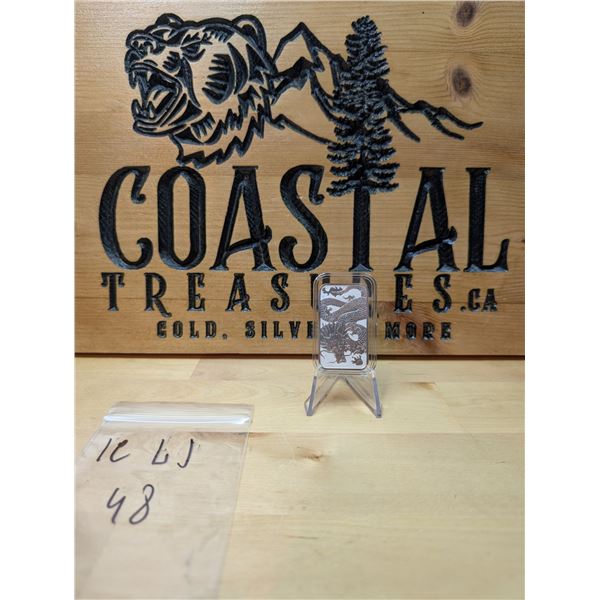 Lot 48-1) 1 oz 2022 Dragon rectangle coin