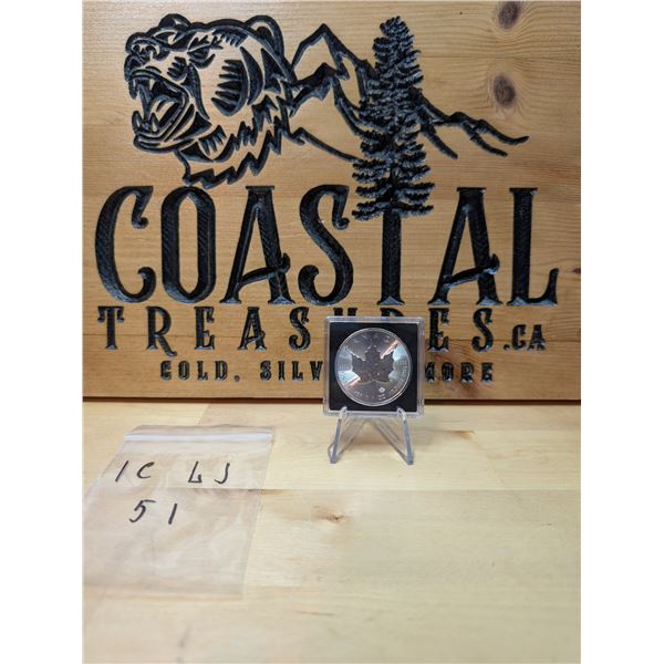 Lot 51-1)  1 oz Canadian Maple 2021 Silver