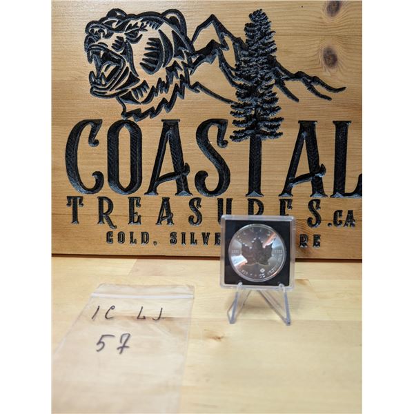 Lot 57-1) 1 oz Canadian Maple 2021 Silver