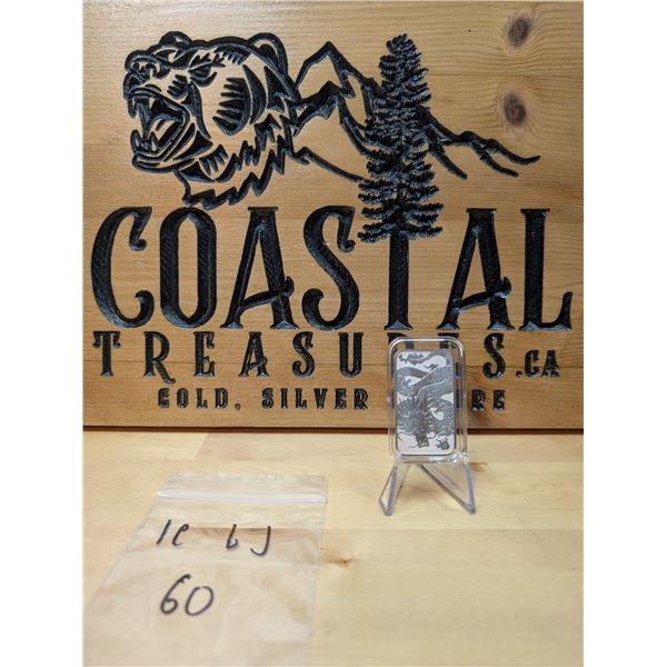 Lot 60-1) 1 oz 2022 Dragon Rectangle Coin