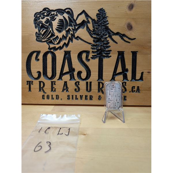 Lot 63-1) 1 oz JBR silver bar