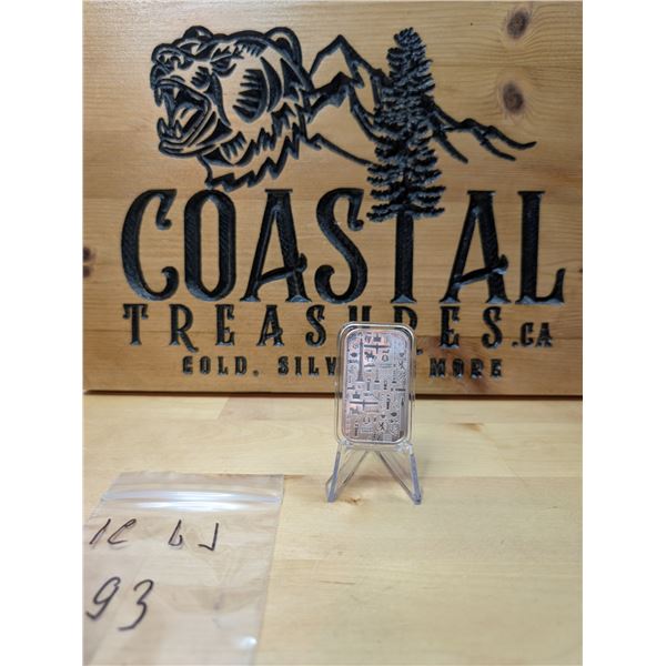 Lot 93-1) 1 oz JBR silver bar