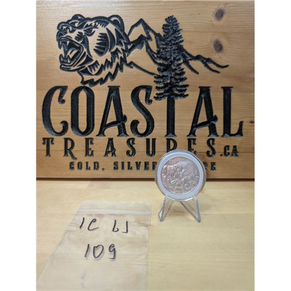 Lot 109-1) 1oz Geronimo Legendary Warriors coin