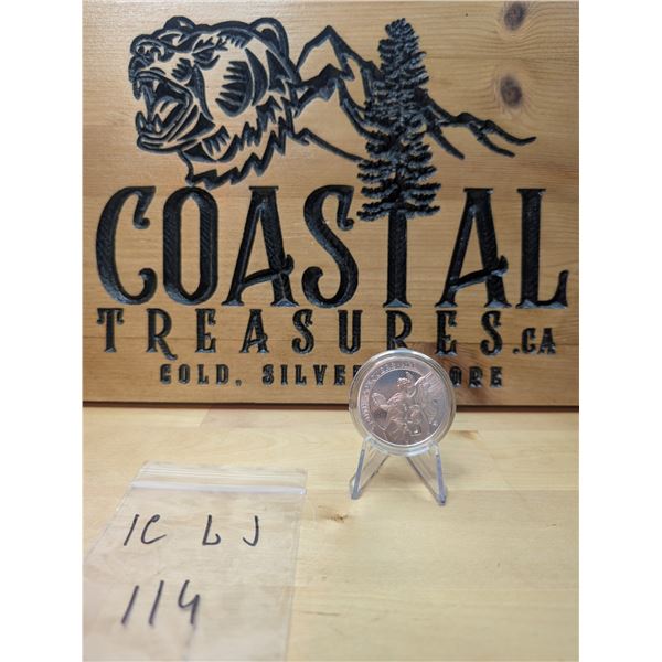 Lot 114-1) 1 oz The Queen's Virtues: Truth silver coin