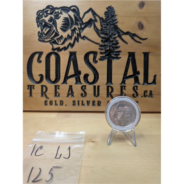 Lot 125-1) 1 oz Aztec Eagle warriors silver