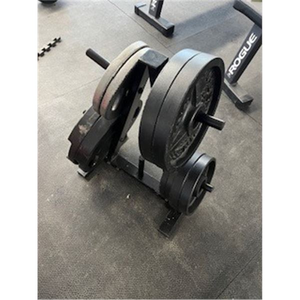 Weight stand with 35/25/10 weights