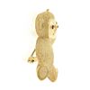 Image 5 : Solid 14K Yellow Gold Detailed Textured Teddy Bear w/ Ruby Eyes Pin Brooch