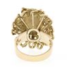 Image 6 : Vintage 14k Gold Oval Cabochon Jade Solitaire Free Form Dual Halo Cocktail Ring