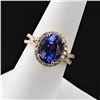 Image 3 : 5.82 ctw Tanzanite and 0.69 ctw Diamond 18K Yellow Gold Ring