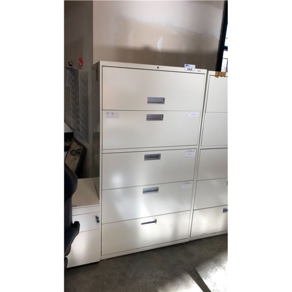 BEIGE 5 DRAWER LATERAL FILE CABINET