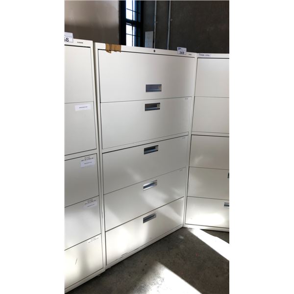 BEIGE 5 DRAWER LATERAL FILE CABINET