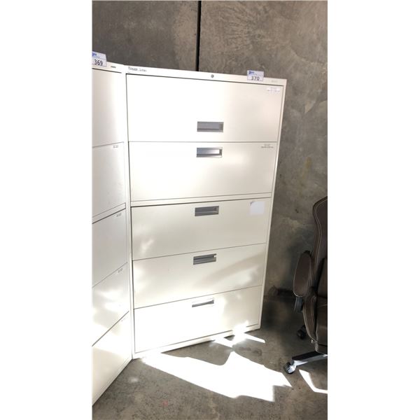 BEIGE 5 DRAWER LATERAL FILE CABINET