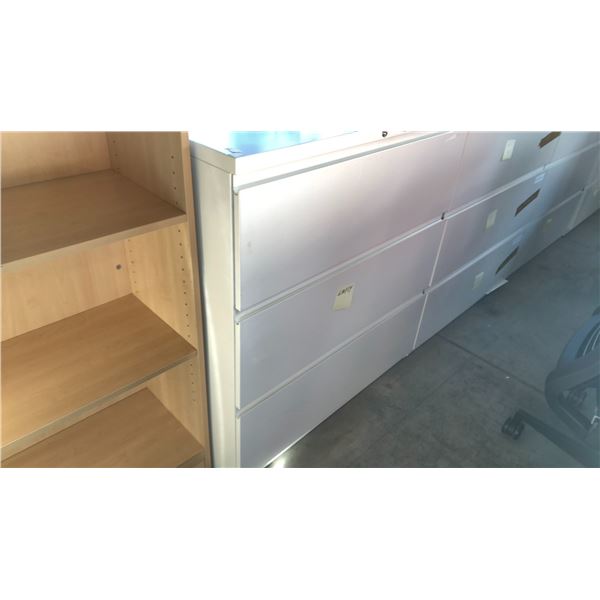 WHITE 3 DRAWER LATERAL FILE CABINET