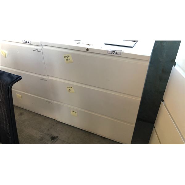 WHITE 3 DRAWER LATERAL FILE CABINET