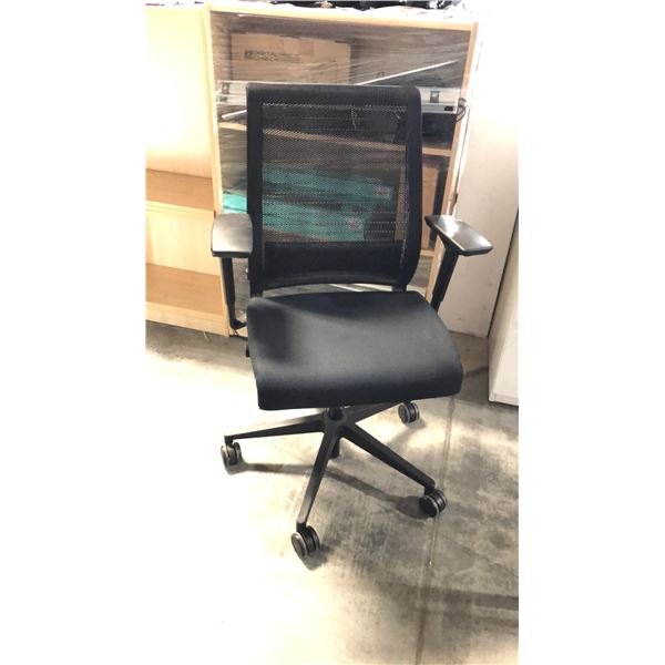 BLACK STEELCASE MESH BACK TASK CHAIR