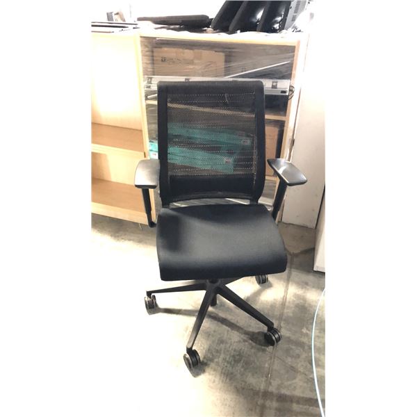 BLACK STEELCASE MESH BACK TASK CHAIR
