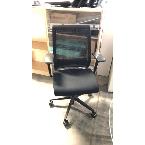 BLACK STEELCASE MESH BACK TASK CHAIR