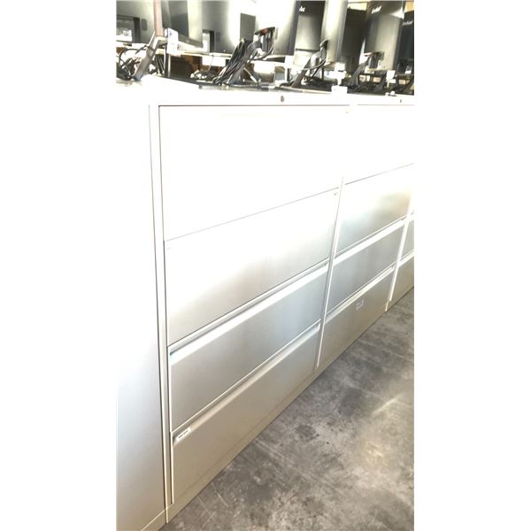 BEIGE 4 DRAWER LATERAL FILE CABINET