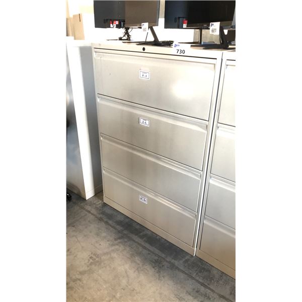 BEIGE 4 DRAWER LATERAL FILE CABINET