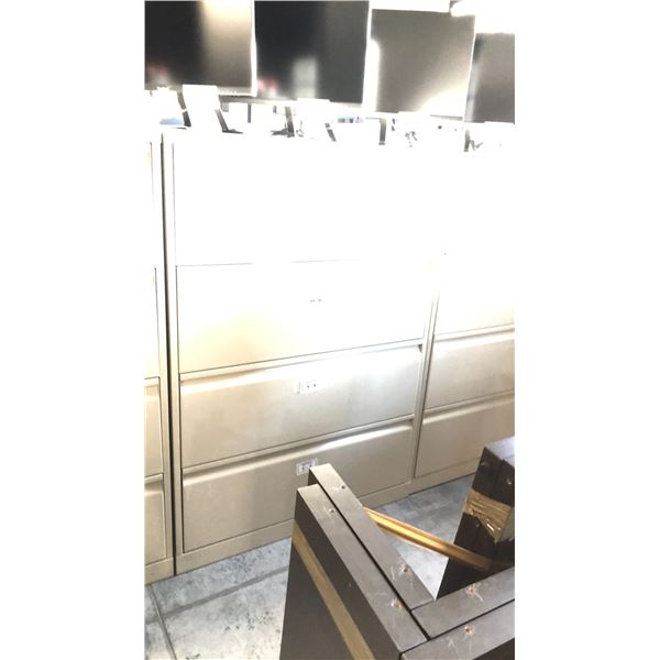 BEIGE 4 DRAWER LATERAL FILE CABINET