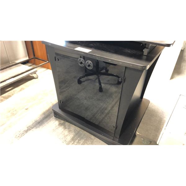 BLACK 32" W X 28" D MEDIA CABINET