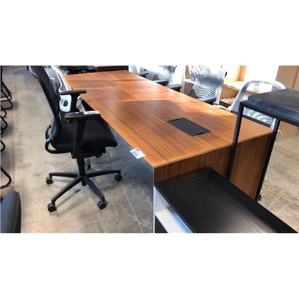 WALNUT 8' X 3' CONFERENCE TABLE (SOME COSMETIC DAMAGE)