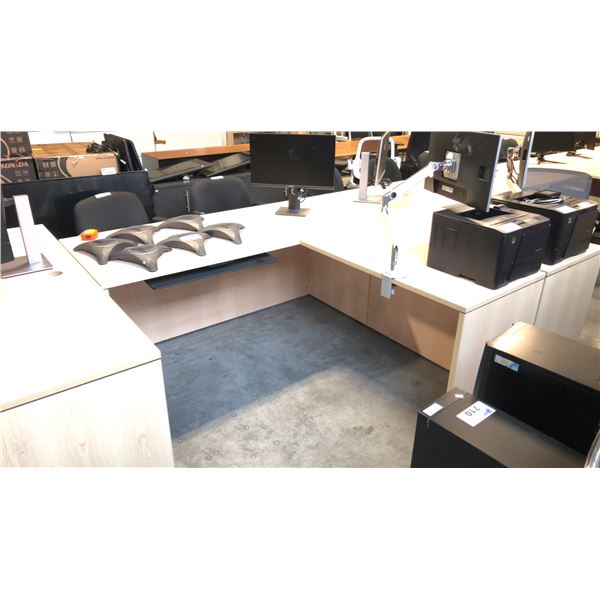 MAPLE 66" X 77" L-SHAPE EXECUTIVE DESK - RIGHT HAND