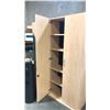 Image 2 : MAPLE 7' X 3' DOUBLE DOOR BOOKCASE WITH CONDITION ISSUES