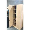 Image 2 : MAPLE 7' X 3' DOUBLE DOOR BOOKCASE WITH CONDITION ISSUES