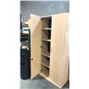Image 2 : MAPLE 7' X 3' DOUBLE DOOR BOOKCASE WITH CONDITION ISSUES