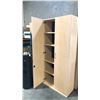 Image 2 : MAPLE 7' X 3' DOUBLE DOOR BOOKCASE WITH CONDITION ISSUES