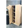 Image 2 : MAPLE 7' X 3' DOUBLE DOOR BOOKCASE WITH CONDITION ISSUES