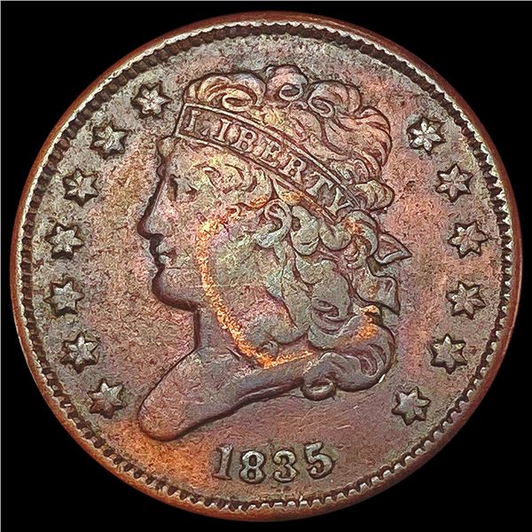 1835 Classic Head Half Cent NEARLY UNCIRCULATED