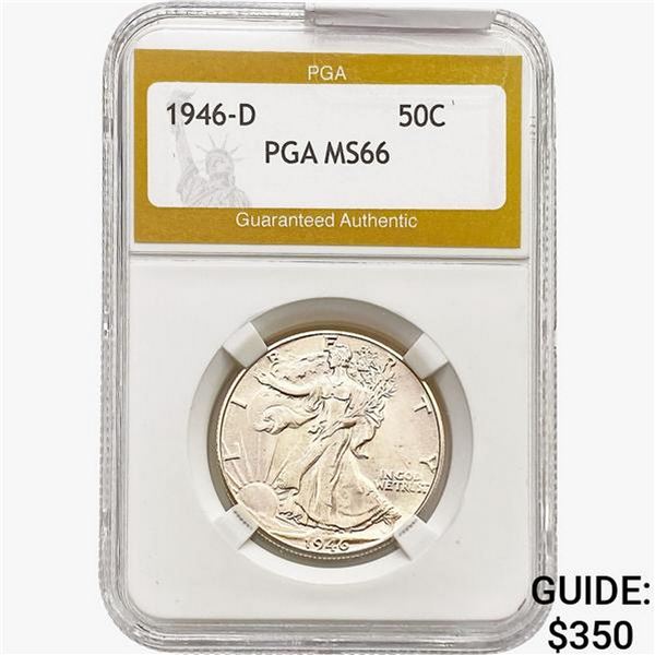 1946-D Walking Liberty Half Dollar PGA MS66