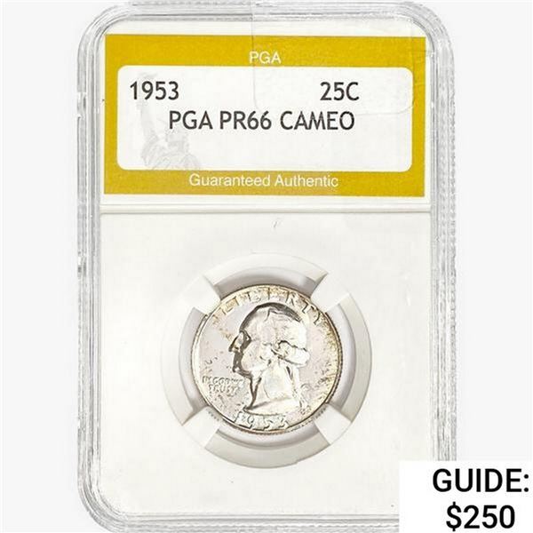 1953 Washington Silver Quarter PGA PR66 Cameo