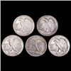 Image 2 : 1941-1945 Walking Liberty Half Dollar Lot [5 Coins] UNCIRCULATED