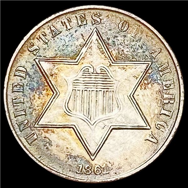 1861 Silver Three Cent UNCIRCULATED