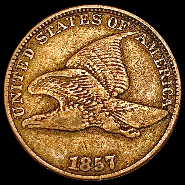 1857 Flying Eagle Cent Obv Die Clash W/50c FS-402