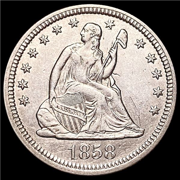 1858 Seated Liberty Quarter UNCIRCULATED