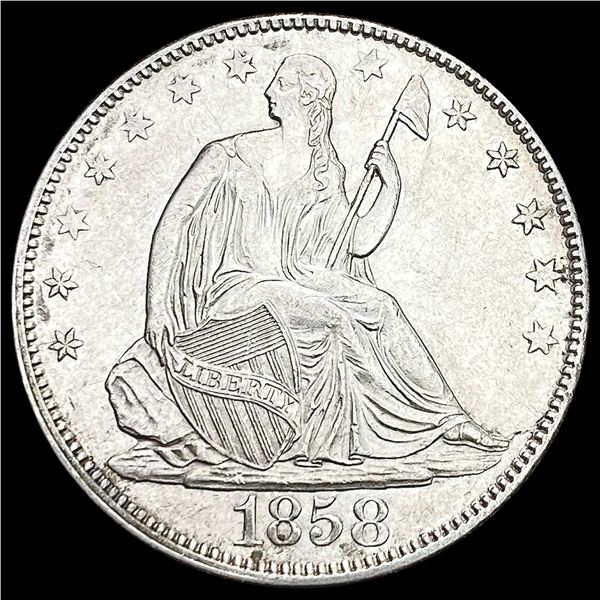 1858 Seated Liberty Half Dollar CLOSELY UNCIRCULATED