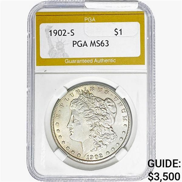 1902-S Morgan Silver Dollar PGA MS63