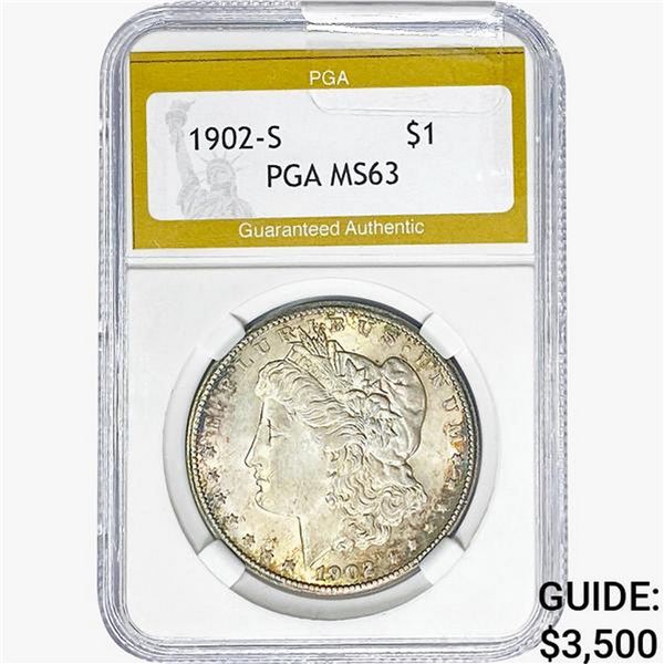 1902-S Morgan Silver Dollar PGA MS63