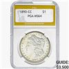 Image 1 : 1890-CC Morgan Silver Dollar PGA MS64