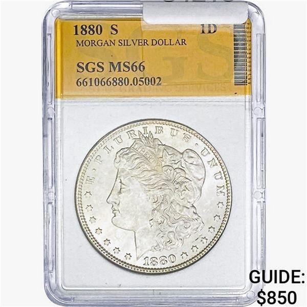 1880-S Morgan Silver Dollar SGS MS66