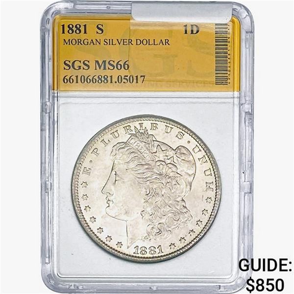 1881-S Morgan Silver Dollar SGS MS66
